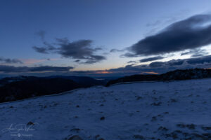 Winter sun rising at Creux du Van (Jura, Switzerland)