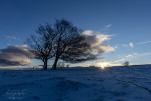Winter sun rising at Creux du Van (Jura, Switzerland)