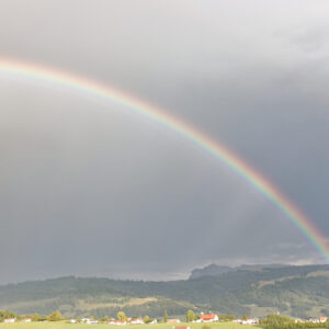 Postcard - Rainbow and le Moléson - Anne-Sophie Wichser Wildlife Photography