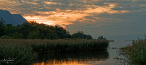 Sun sets on the Grangettes Reserve